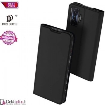 Dux Ducis dirbtinės odos viršelis - juodas (Xiaomi Poco F4 GT)